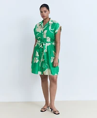 Mango Women's Belt Printed Dress