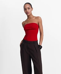 Mango Women's Strapless Fitted Top