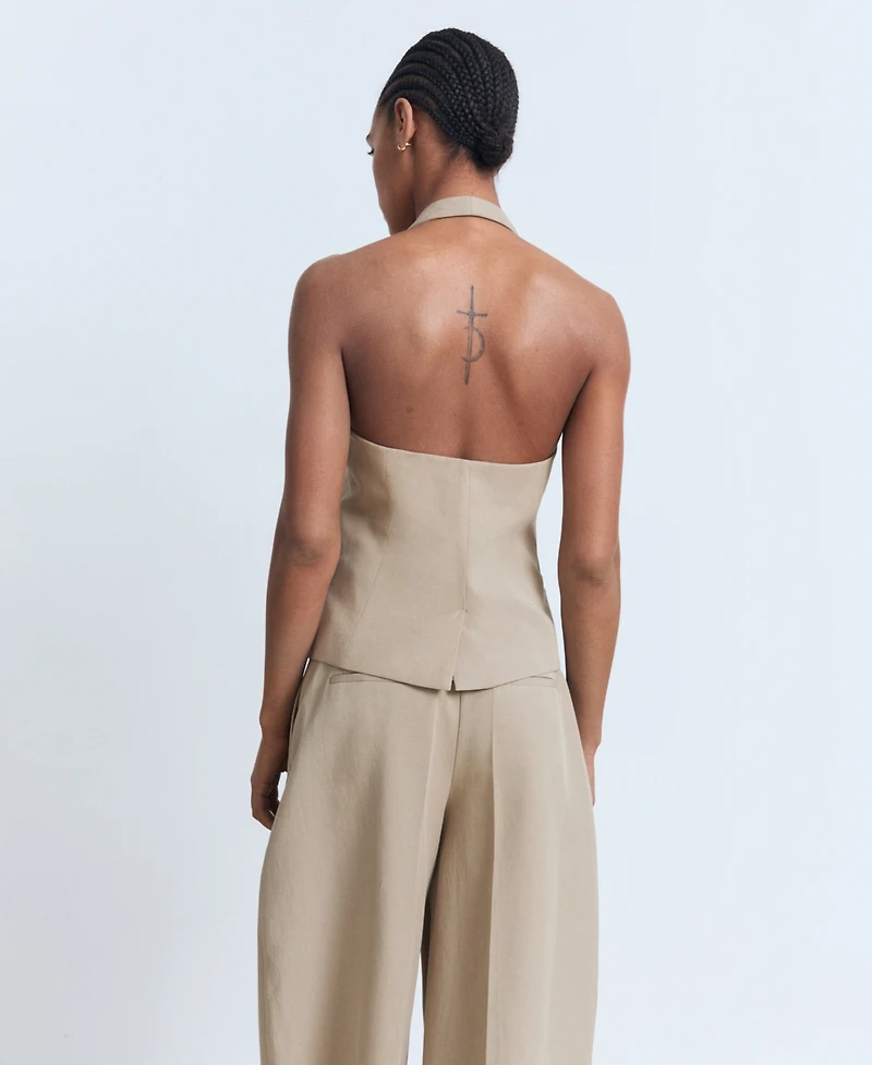 Mango Women's Linen Suit Vest