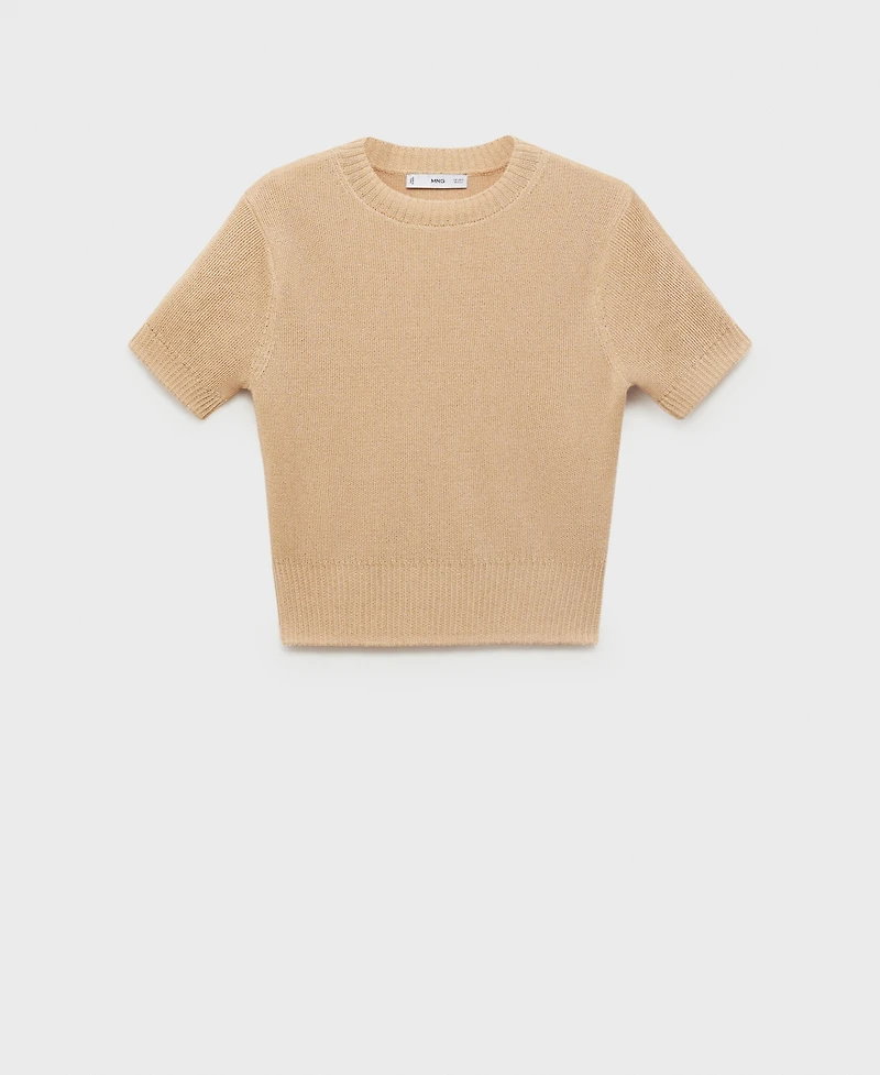 Mango Women's Short-Sleeved Crop Sweater