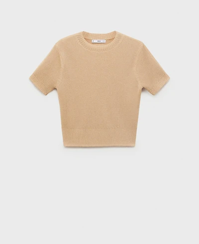 Mango Women's Short-Sleeved Crop Sweater
