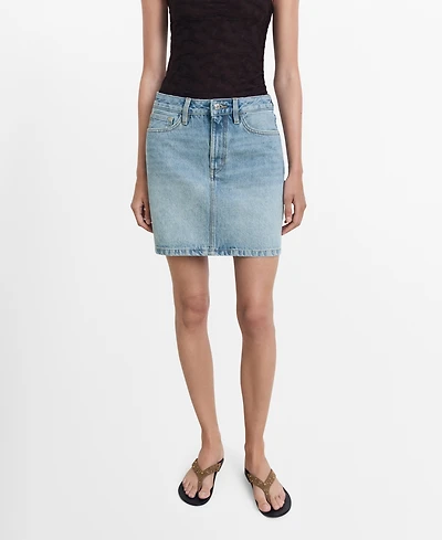 Mango Women's Denim Short Skirt
