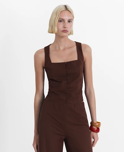 Mango Women's Buttons Cotton Top