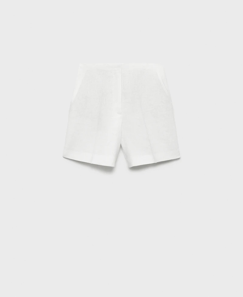Mango Women's Straight-Fit Linen Shorts