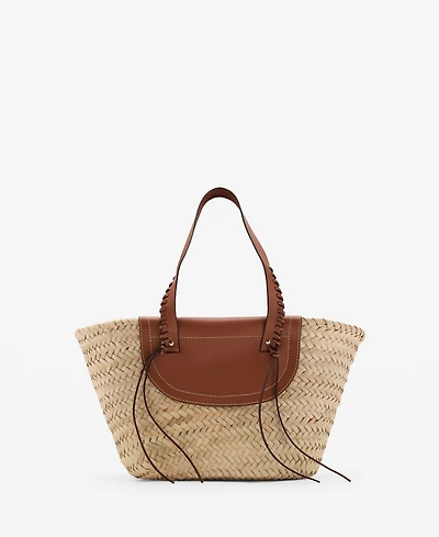 Mango Women's Natural Fiber Basket Bag