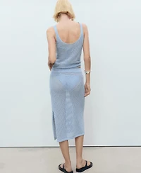 Mango Women's Rhinestone Detail Knitted Skirt