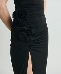 Mango Women's Flower Detail Strapless Dress