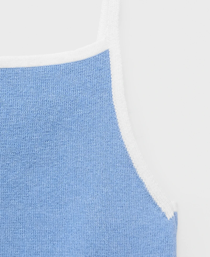 Mango Women's Contrasting Trim Knitted Top