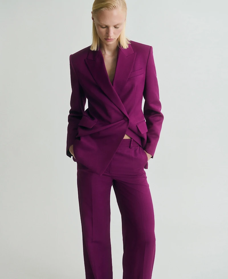 Mango Women's Straight-Fit Suit Pants