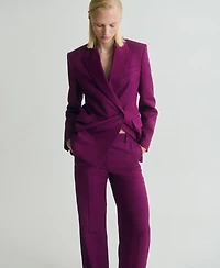 Mango Women's Straight-Fit Suit Pants