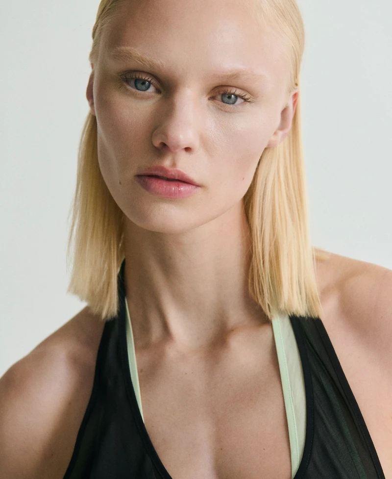 Mango Women's Semi-Transparent Combination Dress