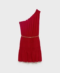Mango Women's Asymmetrical Gathered Dress