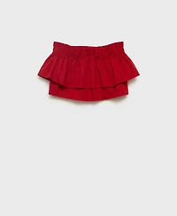 Mango Women's Strapless Ruffle Top