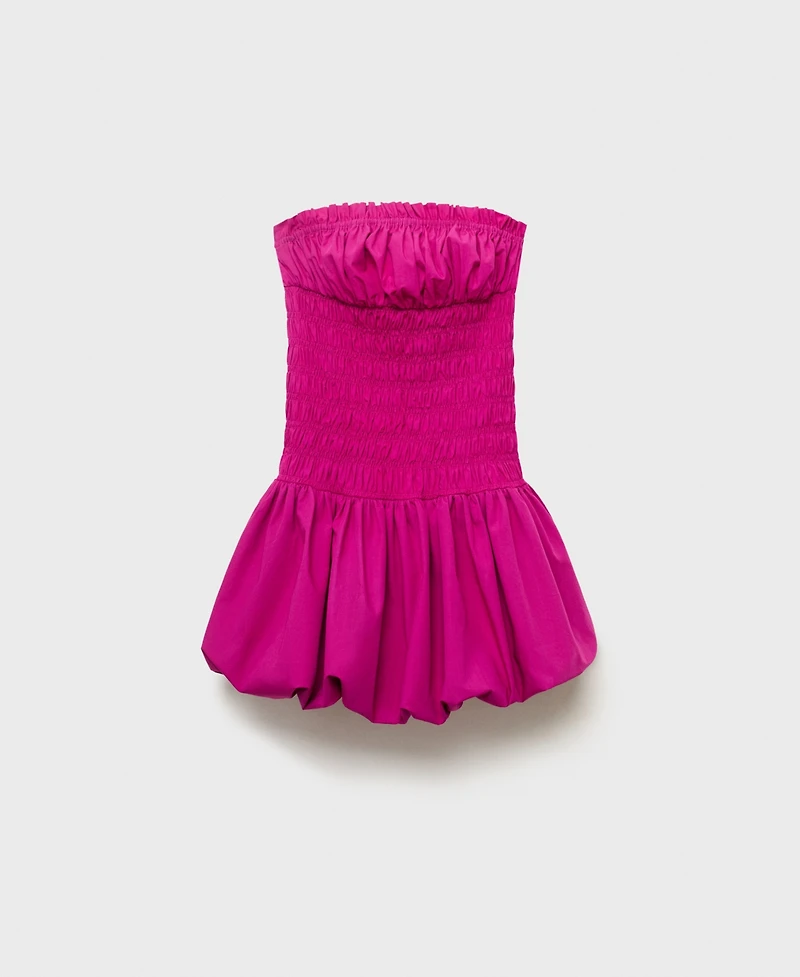 Mango Women's Short Balloon-Effect Gathered Dress