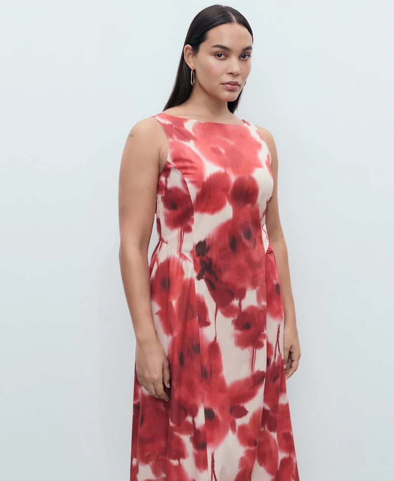 Mango Women's Floral-Print Flared Dress