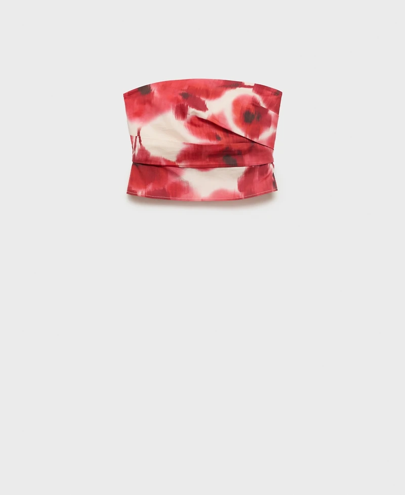 Mango Women's Floral Bandeau Top