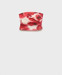 Mango Women's Floral Bandeau Top