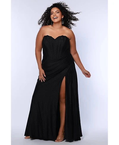 Sydney's Closet Women's Strapless Corset Slim Fitted Gown
