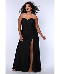 Sydney's Closet Women's Strapless Corset Slim Fitted Gown