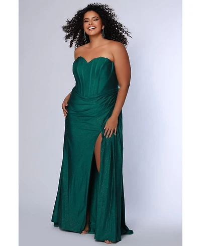 Sydney's Closet Women's Strapless Corset Slim Fitted Gown