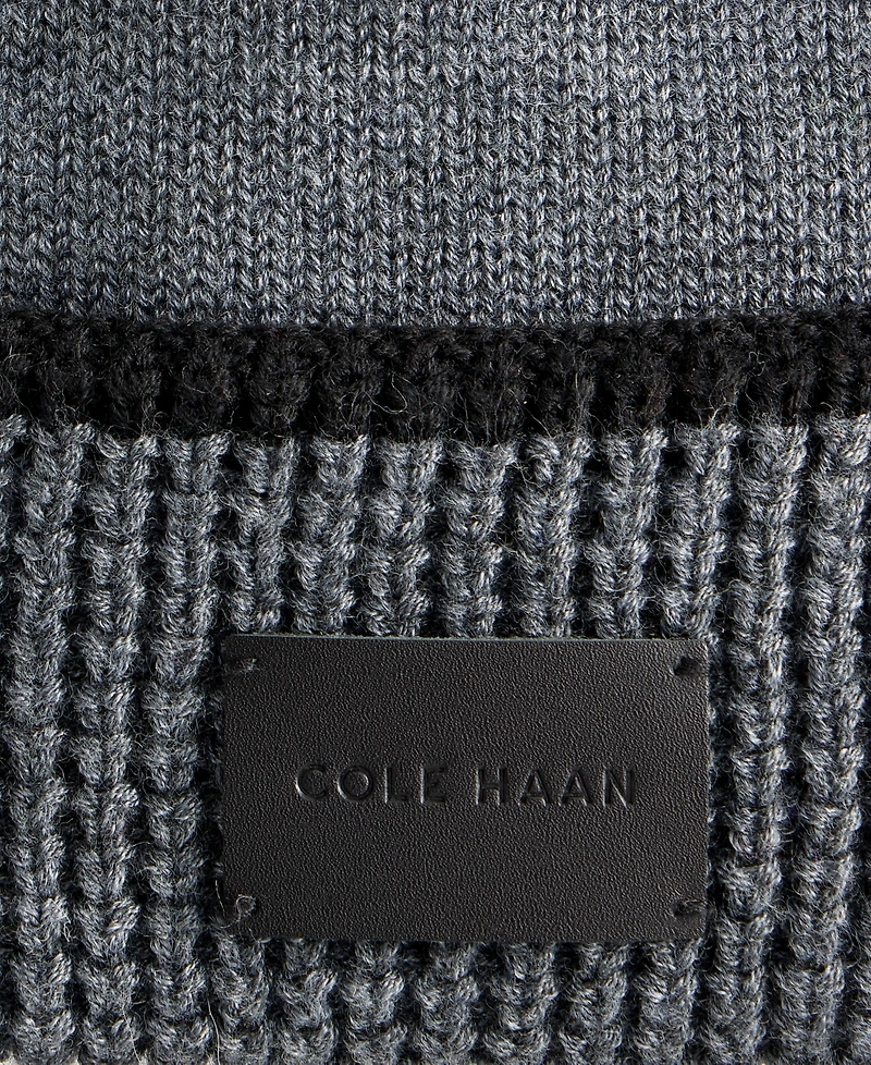 Cole Haan Men's Heritage Ribbed-knit Tipped Cuffed Beanie