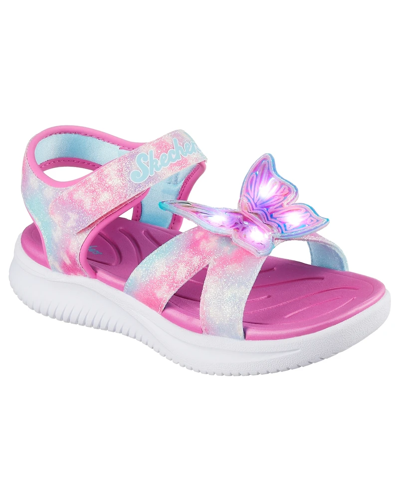 Skechers Little Girls Jumpsters Sandal - Butterfly Brights Light-Up Sandals from Finish Line