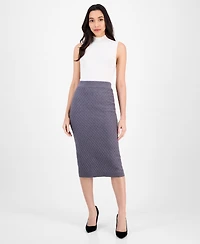 Anne Klein Women's Pull-On Cable-Stitch Midi Skirt