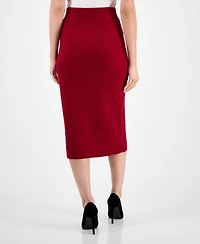 Anne Klein Women's Pull-On Cable-Stitch Midi Skirt