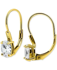 Giani Bernini Cubic Zirconia Oval Leverback Drop Earrings in 18k Gold-Plated Sterling Silver, Macy's Exclusive