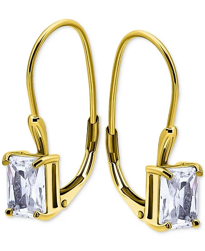 Giani Bernini Cubic Zirconia Octagon Leverback Drop Earrings in 18k Gold-Plated Sterling Silver, Macy's Exclusive