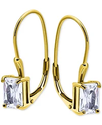Giani Bernini Cubic Zirconia Octagon Leverback Drop Earrings in 18k Gold-Plated Sterling Silver, Macy's Exclusive
