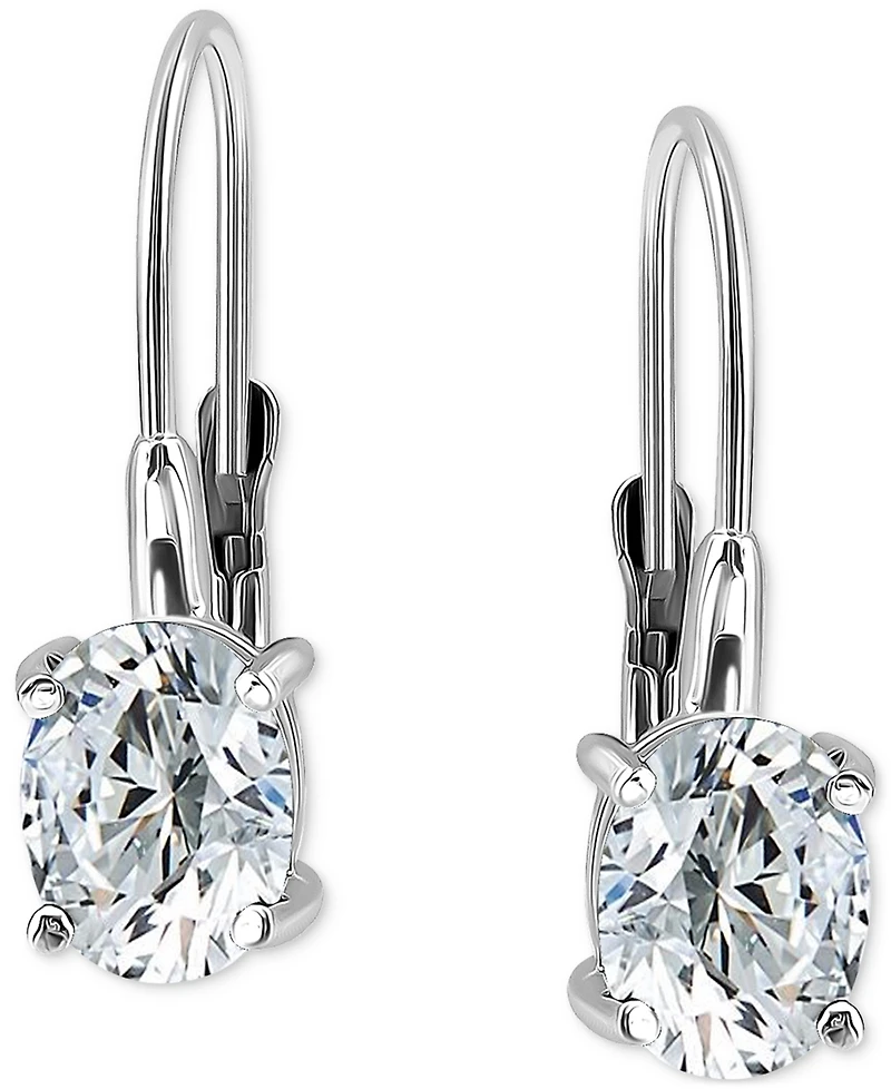 Giani Bernini Oval Cubic Zirconia Leverback Earrings in Sterling Silver