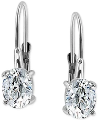 Giani Bernini Oval Cubic Zirconia Leverback Earrings in Sterling Silver