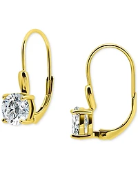 Giani Bernini Round Cubic Zirconia Leverback Earrings in Gold Vermeil Over Sterling Silver