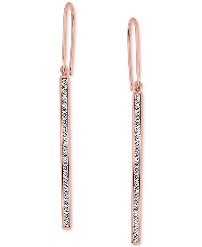 Giani Bernini Cubic Zirconia Linear Drop Earrings in 18k Rose Gold Over Sterling Silver, Macy's Exclusive