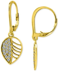 Giani Bernini Cubic Zirconia Leaf Drop Earrings in 18k Gold-Plated Sterling Silver, Macy's Exclusive