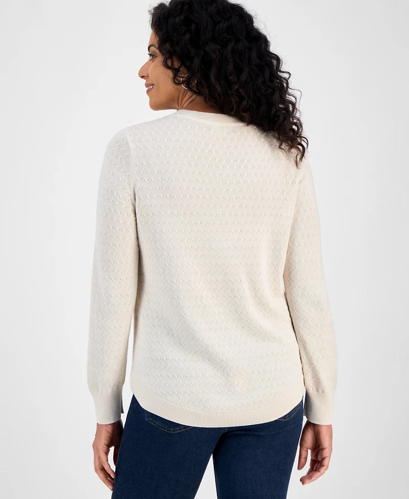 Style & Co Women's Curved-Hem Cotton Pullover Sweater, Macy's Exclusive