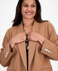 Anne Klein Plus Size Shawl-Collar Open-Front Blazer