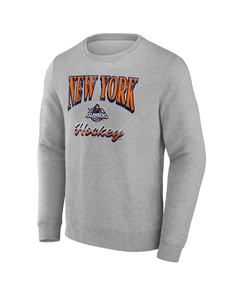 Fanatics Men's Gray New York Islanders Light the Candle Fleece Pullover Sweatshirt