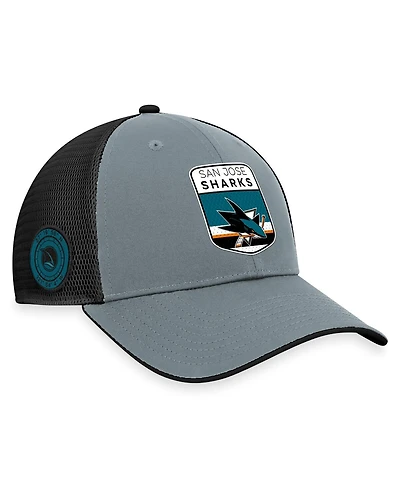 Fanatics Men's Gray/Black San Jose Sharks Authentic Pro Home Ice Trucker Adjustable Hat