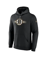 Fanatics Men's Black Boston Bruins Secondary Logo Pullover Hoodie