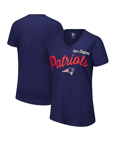 G-iii 4Her by Carl Banks Women's Navy New England Patriots Post Season V-Neck T-Shirt