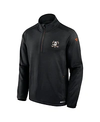 Fanatics Men's Black Anaheim Ducks Authentic Pro Rink Quarter-Zip Sweatshirt