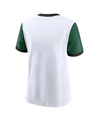 Nike Women's White New York Jets Rewind Ringer Tri-Blend T-Shirt