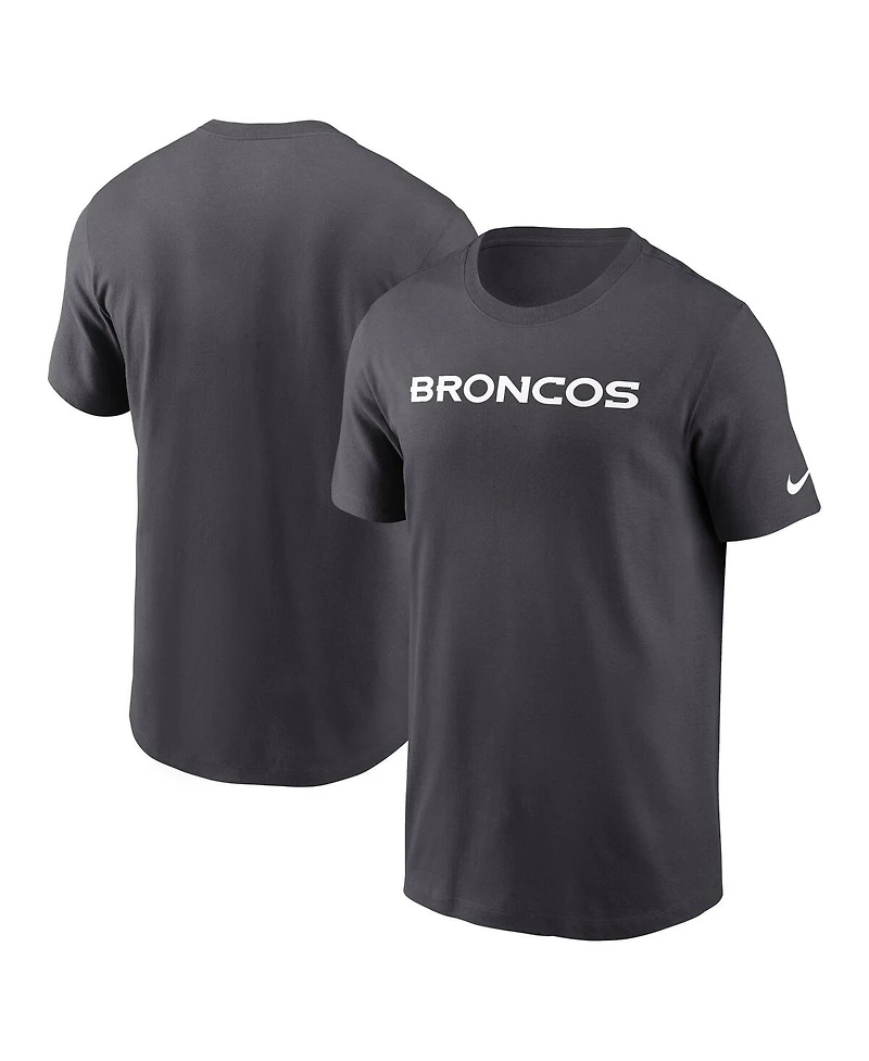 Nike Men's Anthracite Denver Broncos Primetime Wordmark Essential T-Shirt
