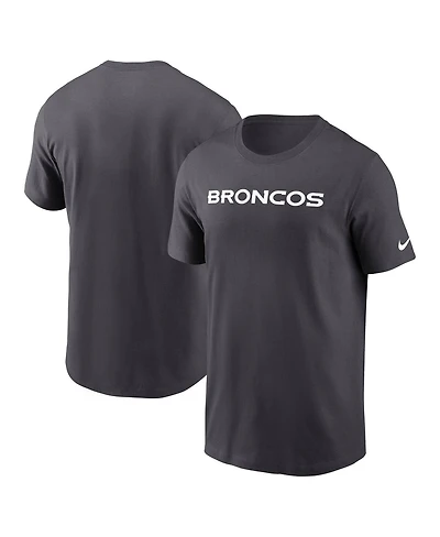 Nike Men's Anthracite Denver Broncos Primetime Wordmark Essential T-Shirt