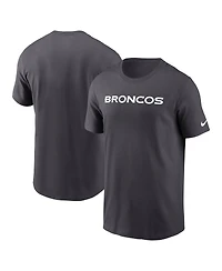 Nike Men's Anthracite Denver Broncos Primetime Wordmark Essential T-Shirt