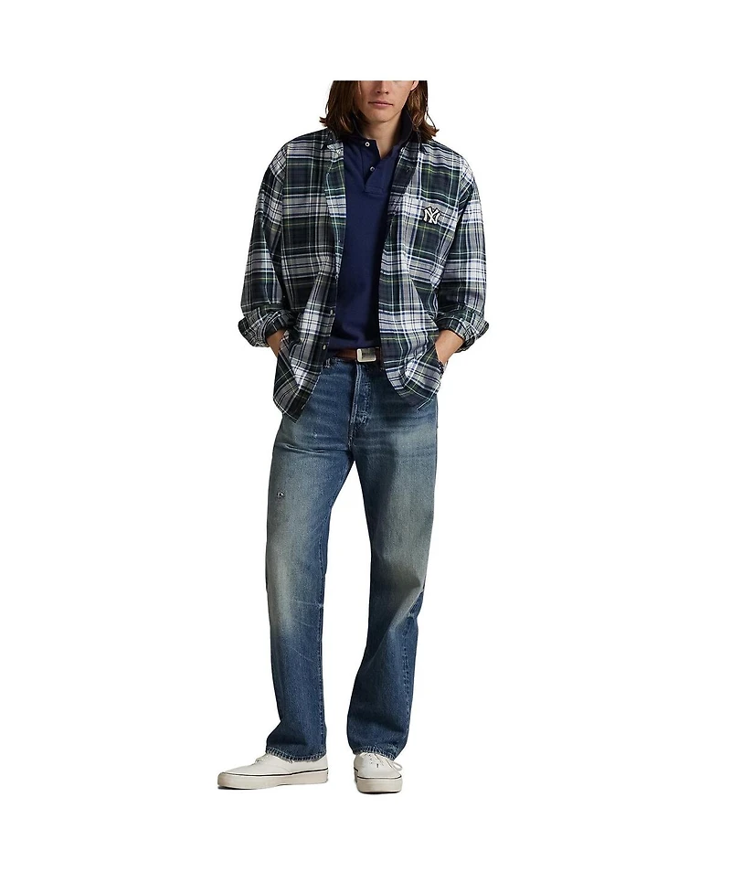 Polo Ralph Lauren Navy Yankees Flannel Oxford Shirt