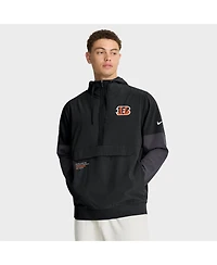 Nike Men's Black Cincinnati Bengals Sideline Anorak Half-Zip Hoodie Jacket
