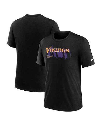 Nike Men's Heather Black Minnesota Vikings Long Pass Tri-Blend T-Shirt